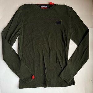 SuperDry Men’s Green Long Sleeve Shirt - Size Small (Used)